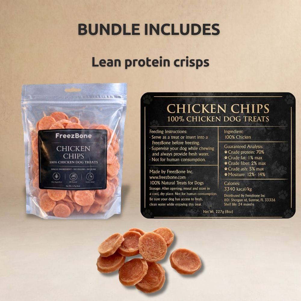 Freezbone Ultimate Dog Treat Bundle – 5 All-Natural Fish & Chicken Treats (Value Size)