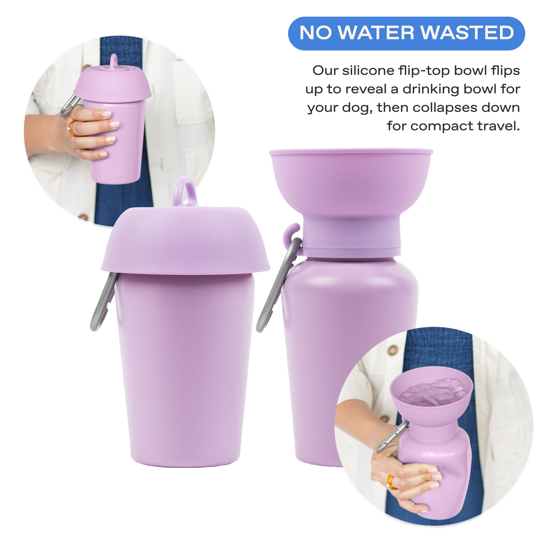 20oz Flip Travel Dog Water Bottle