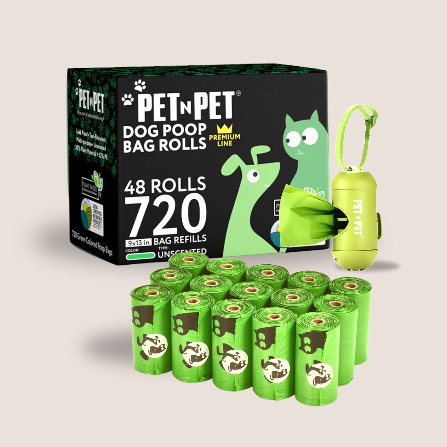 Premium Poop Bags with Dispenser Pet N Pet ®
