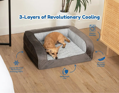 PupChill™ Cooling Bolster Dog Bed Paw.com