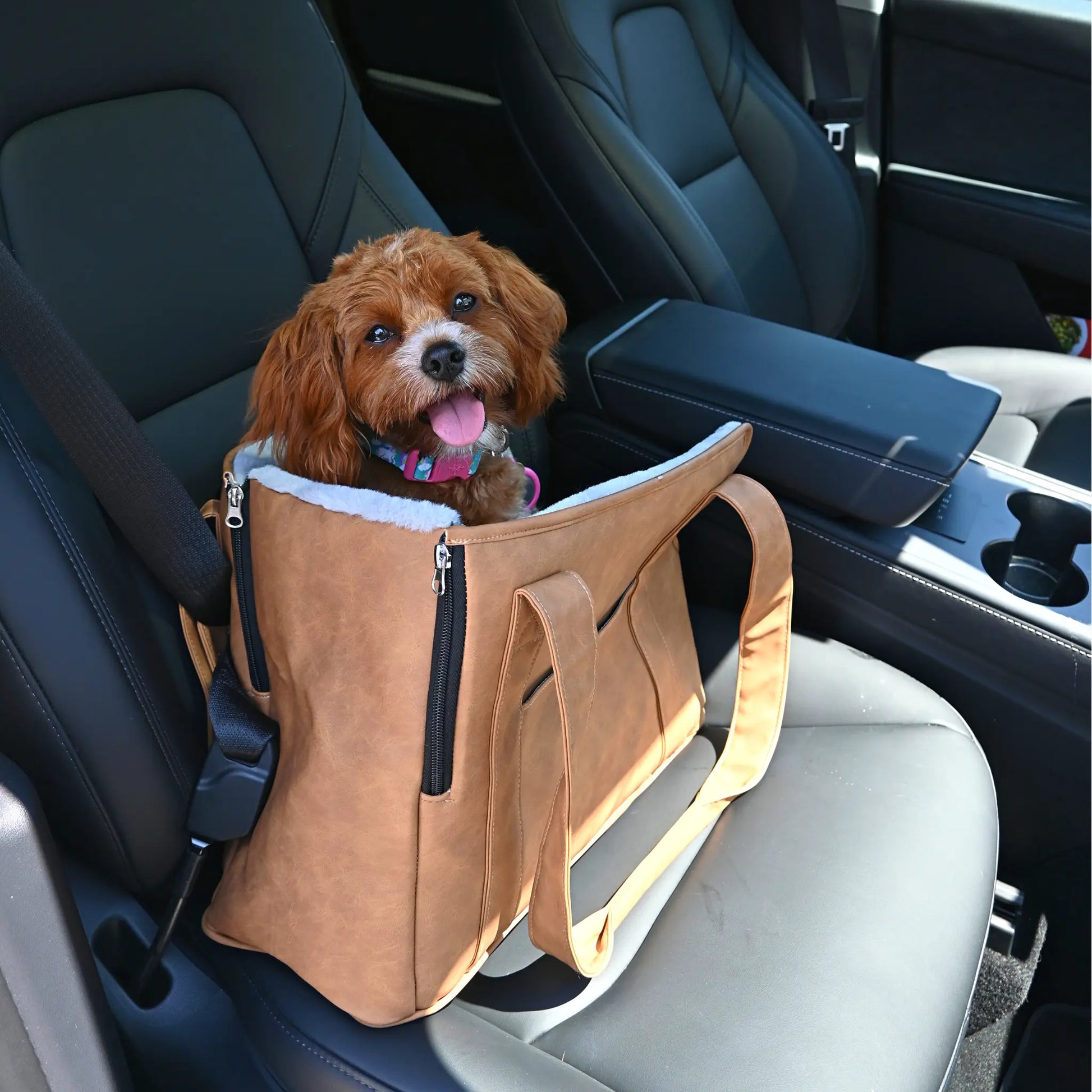 PupTote™ 3-in-1 Faux Leather Dog Carrier Bag - Black Paw.com