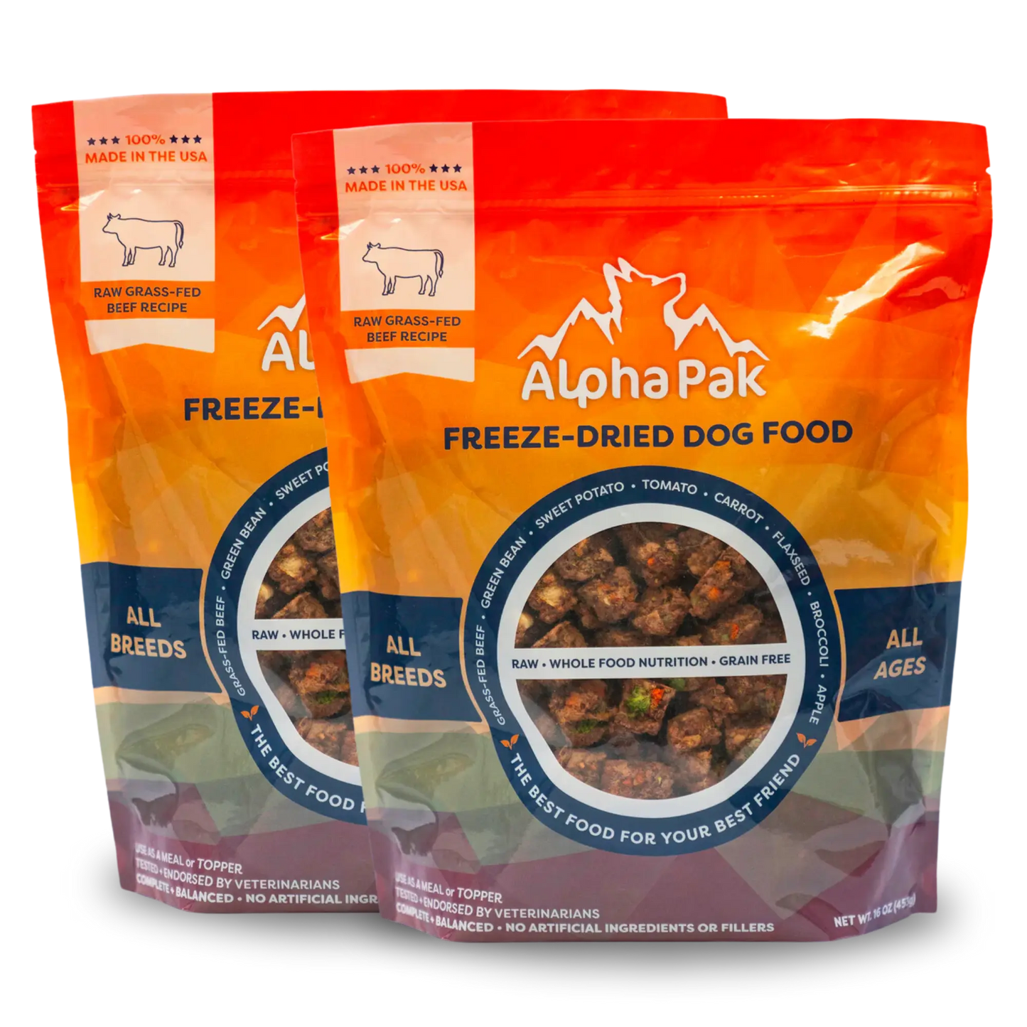 PREMIUM RAW FREEZE DRIED DOG FOOD BEEF Alpha Pak