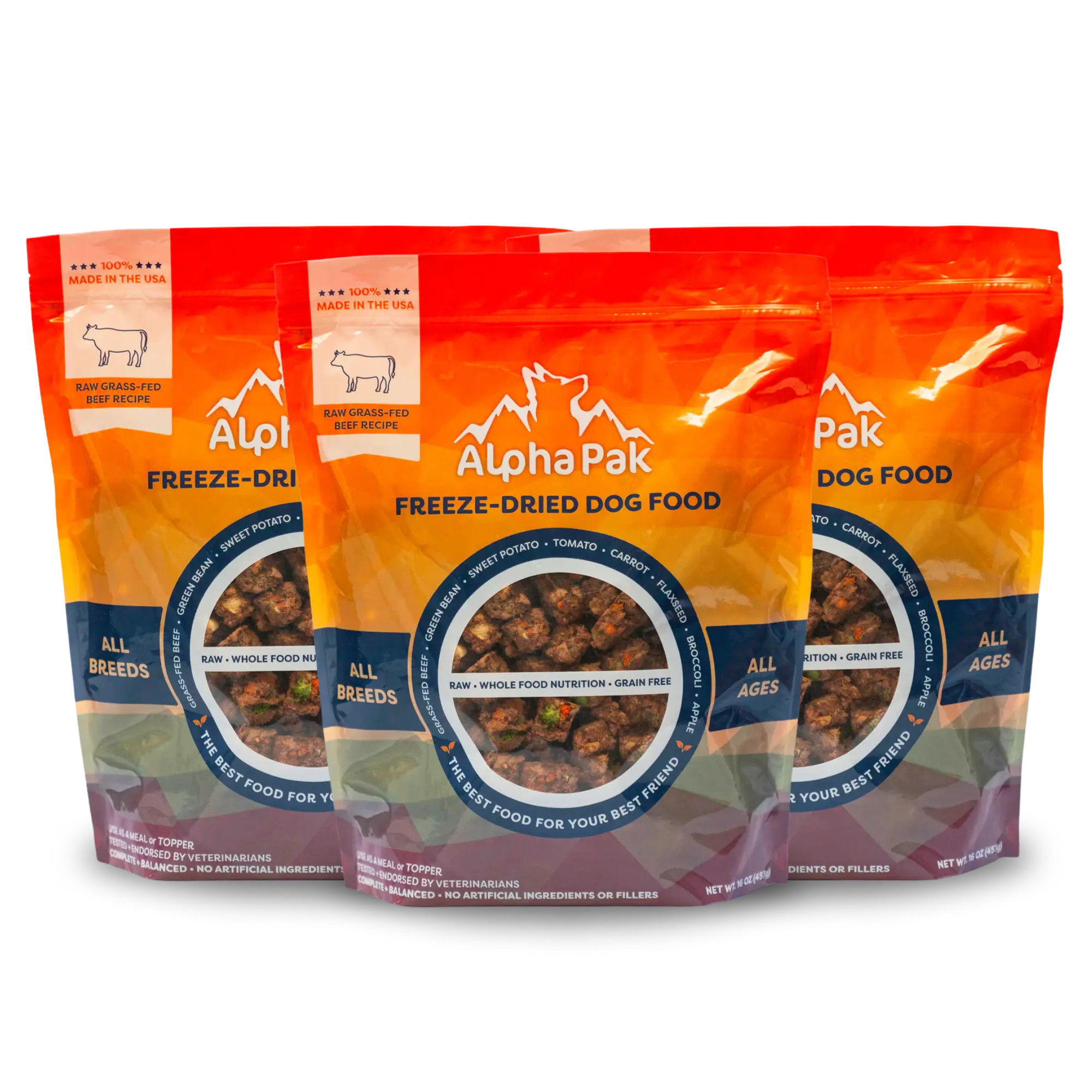 PREMIUM RAW FREEZE DRIED DOG FOOD BEEF Alpha Pak