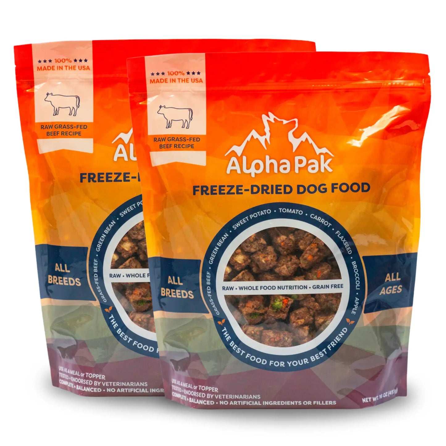PREMIUM RAW FREEZE DRIED DOG FOOD BEEF Alpha Pak