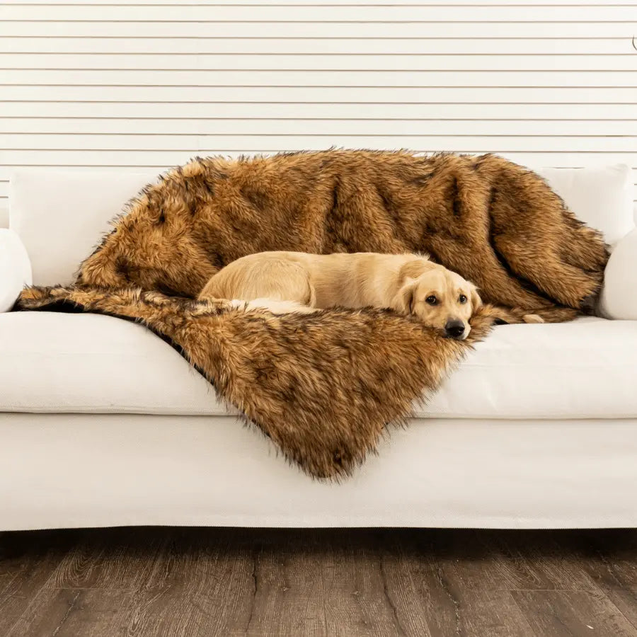 PupProtector™ Waterproof Throw Blanket - Sable Tan Paw.com