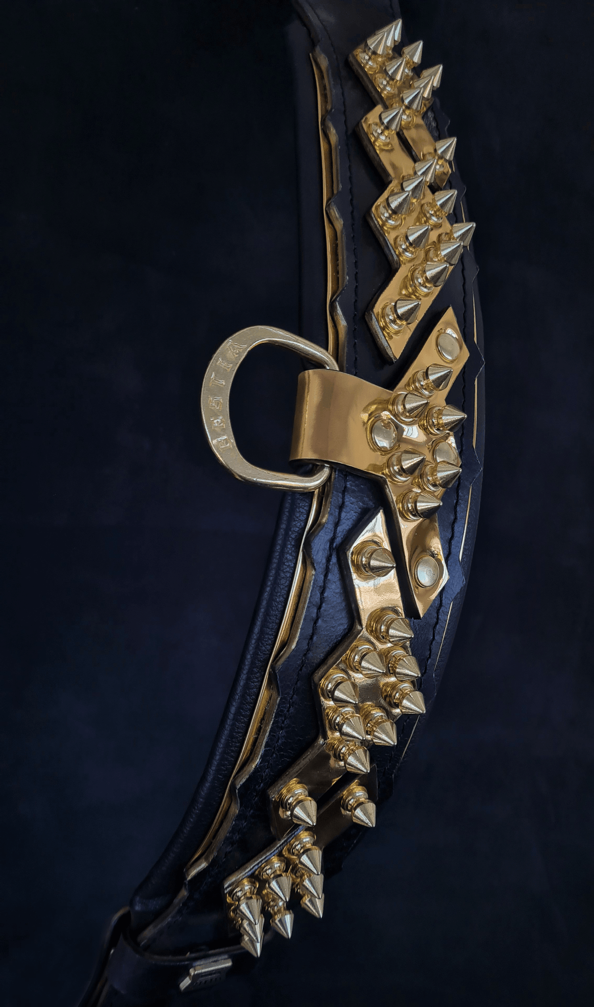 Bestia Midas Leather Dog Collar – Gold