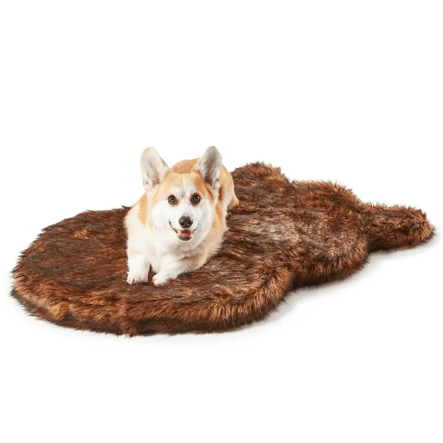 PupRug by Paw.com™ Faux Fur Orthopedic Dog Bed - Curve Brown Paw.com