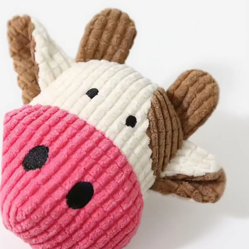 Milou & Lumi Pet Plush Squeaky Toy - Cow