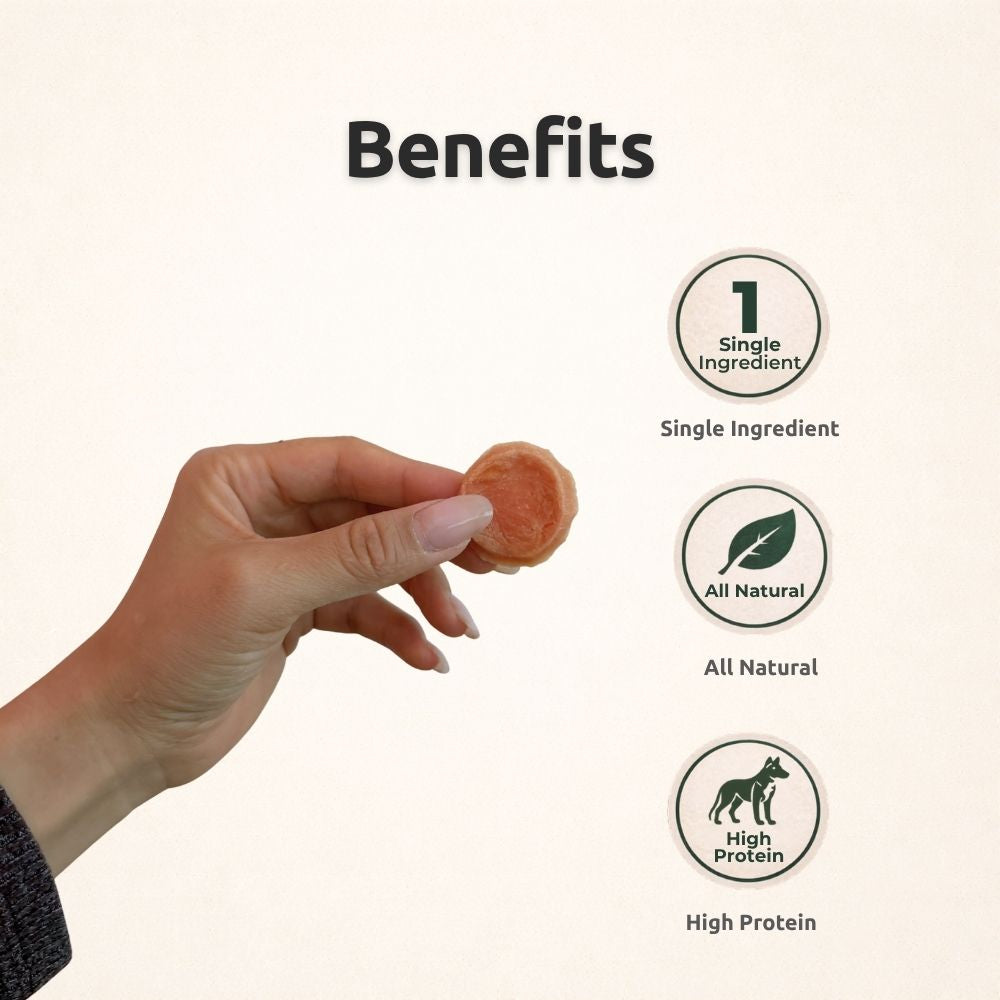 Freezbone Chicken Chips Dog Treats – Single Ingredient High Protein (Value Size 8 oz)