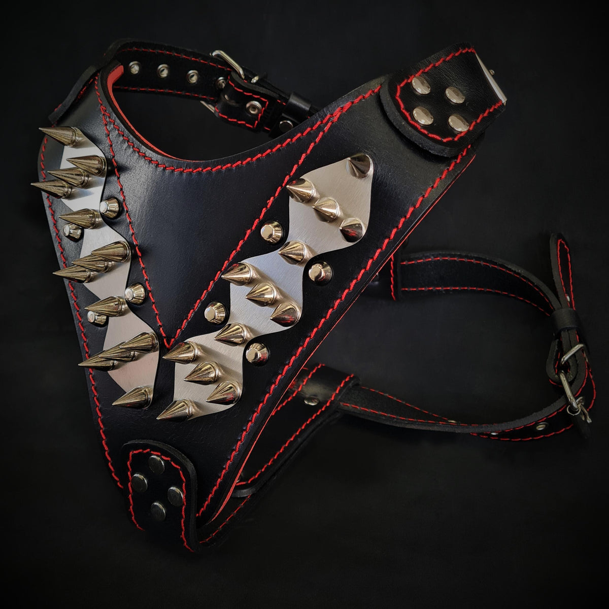 Bestia Steel Leather Dog Harness