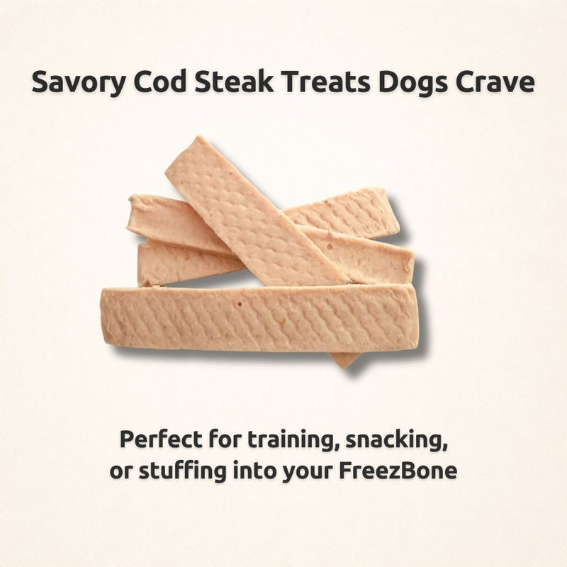 Freezbone Cod Dog Treats – Made with Real Cod (Value Size 8 oz)