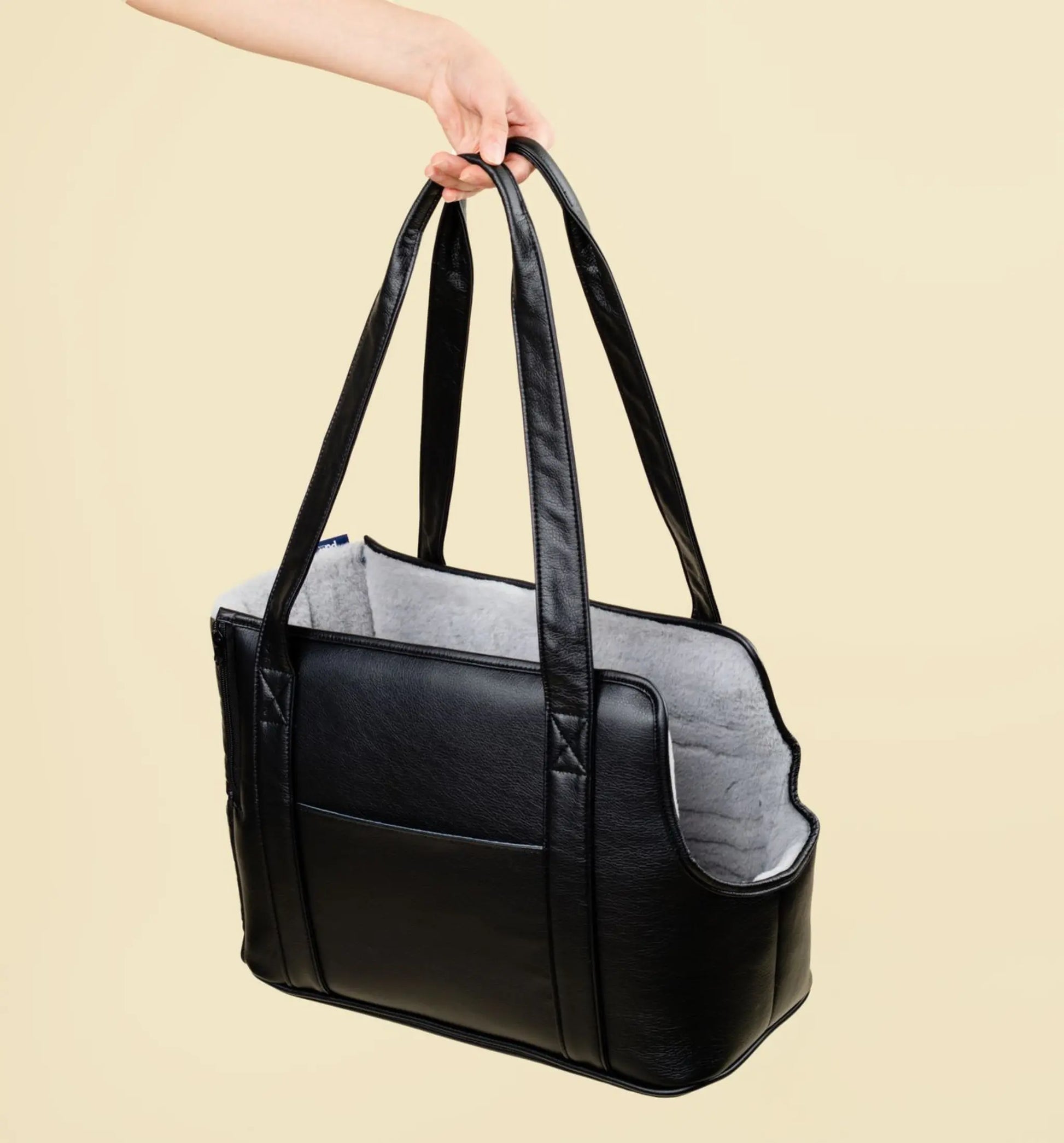 PupTote™ 3-in-1 Faux Leather Dog Carrier Bag - Black Paw.com