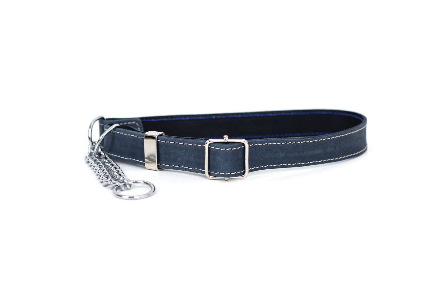 Martingale Blue Jeans Leather Dog Collar Euro-Dog Collars and Leads