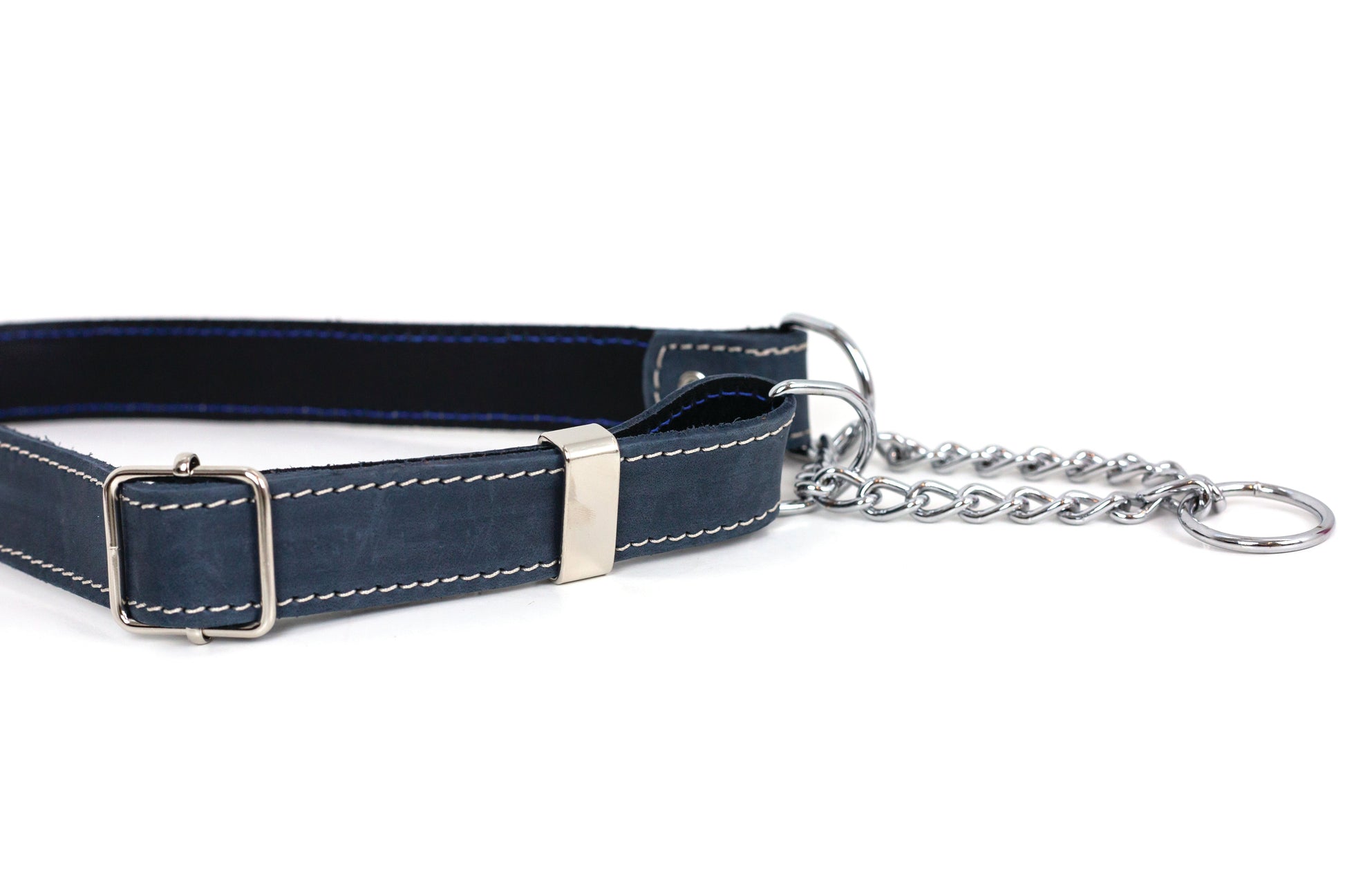 Martingale Blue Jeans Leather Dog Collar Euro-Dog Collars and Leads
