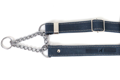 Martingale Blue Jeans Leather Dog Collar Euro-Dog Collars and Leads