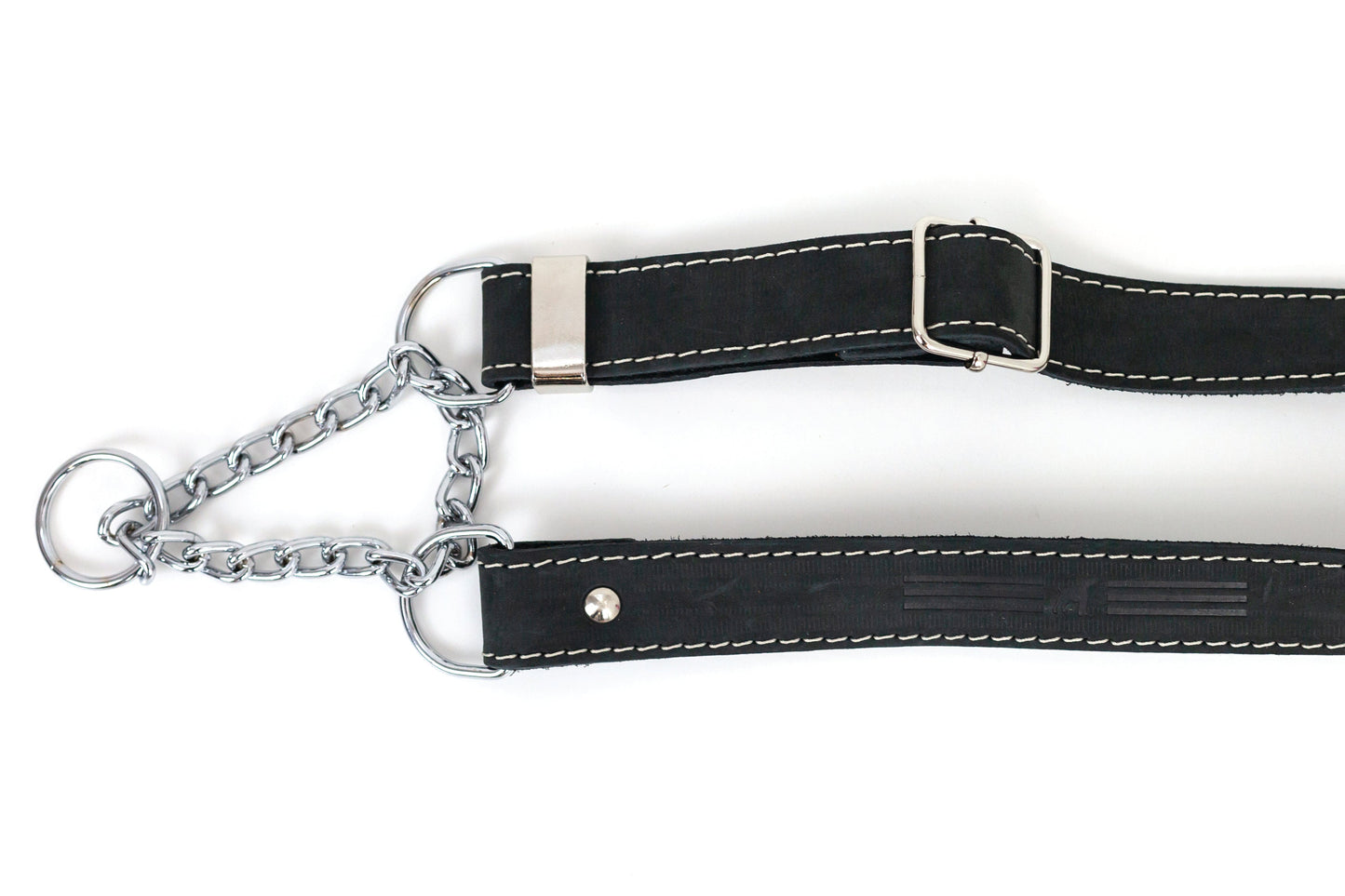 Martingale Midnight Black Leather Dog Collar Euro-Dog Collars and Leads