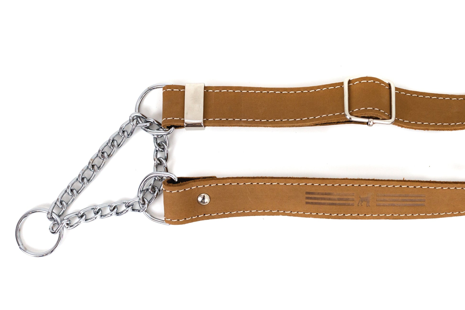 Martingale Khaki Leather Dog Collar Euro-Dog Collars and Leads