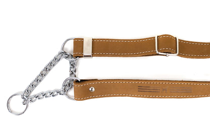 Martingale Khaki Leather Dog Collar Euro-Dog Collars and Leads