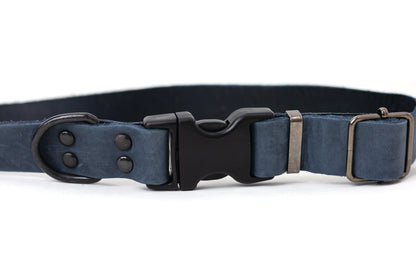 Sport Style Blue Jeans Leather Dog Collar Euro-Dog Collars and Leads