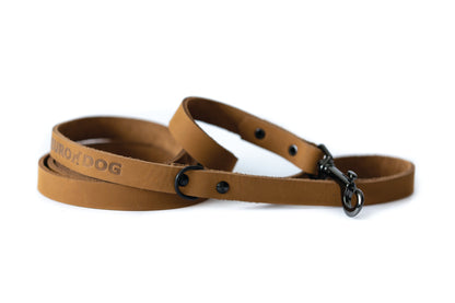 Sport Style Khaki Leather Leash Euro-Dog Collars and Leads