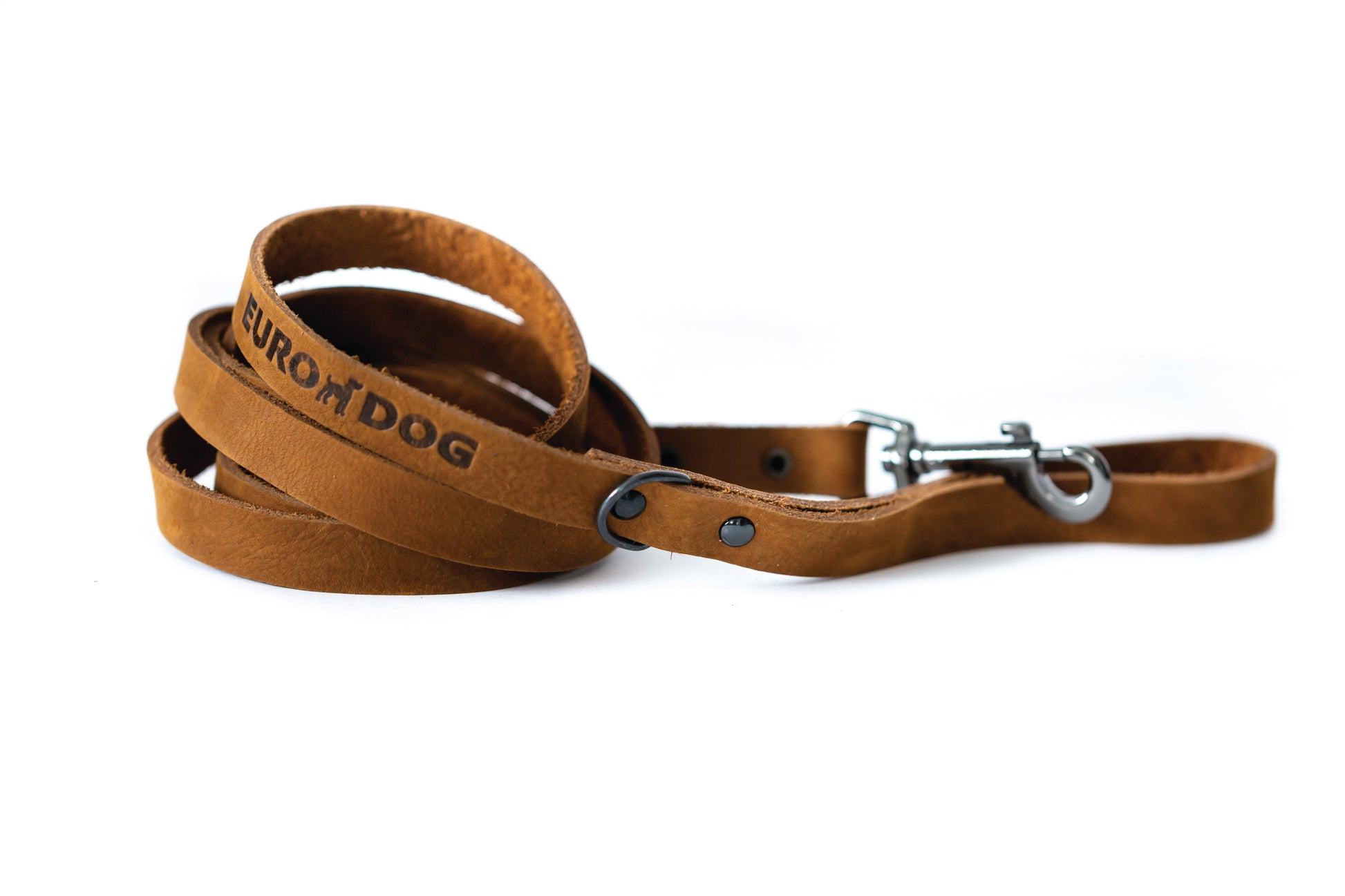 Sport Style Earth Brown Leather Leash Euro-Dog Collars and Leads