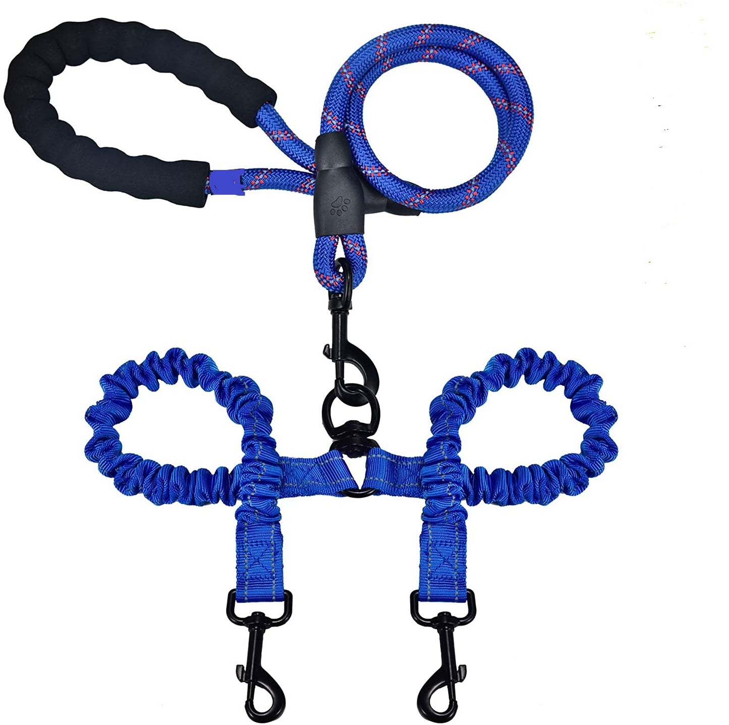 Explosion-Proof Double-Headed Pet Leash Luminous Pet Double-Headed Dog Leash One Drag Two Large Dog Leash