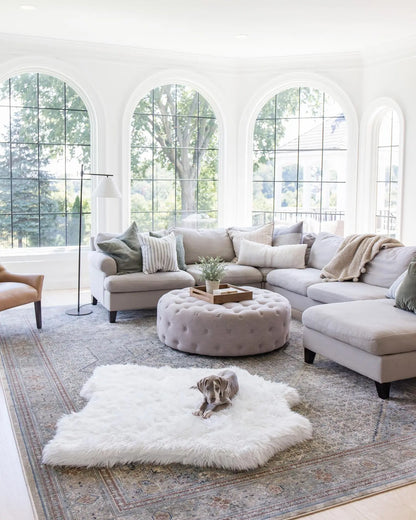PupRug™ Animal Print Memory Foam Dog Bed - Polar Bear Faux Hide Paw.com