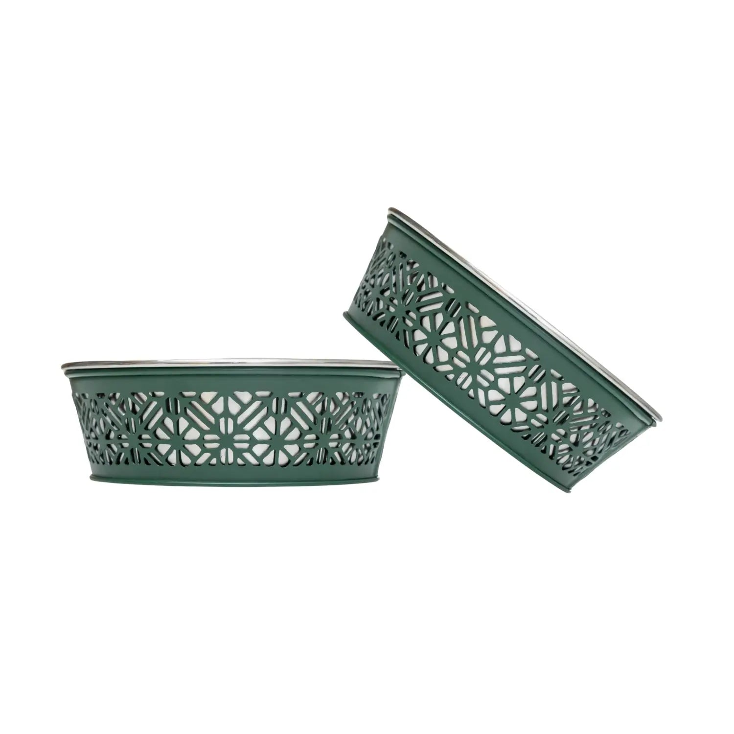Country Living Set of 2 Stainless Steel Dog Bowls – Farmhouse Style, Ideal for Small to Medium Dogs American Pet Supplies