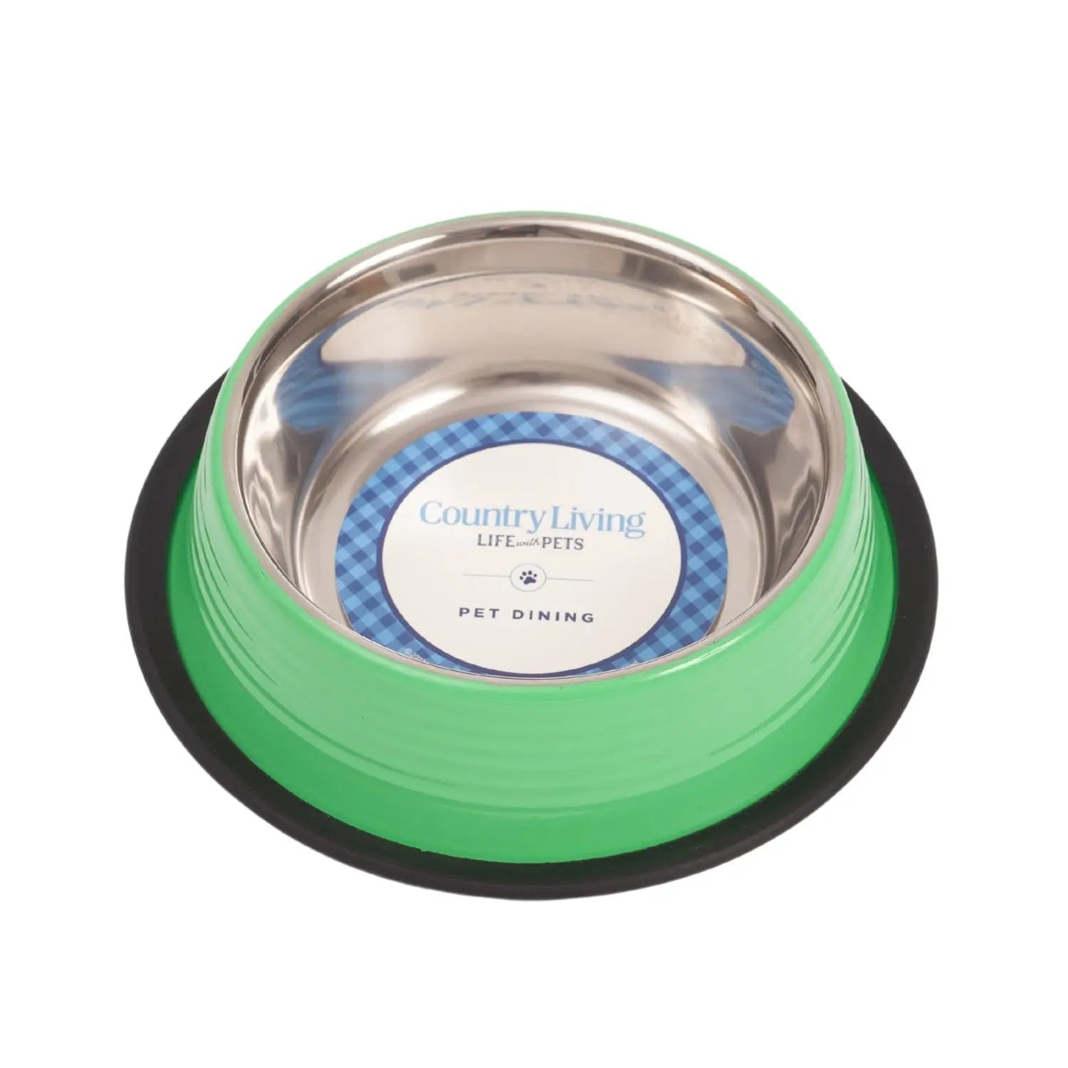 Country Living Set of 2 Ribbed Non-Slip Pet Bowls – Irish Green American Pet Supplies