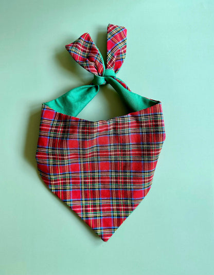 Classic Holliday Plaid Dog Bandana Happy Tails Outfitters