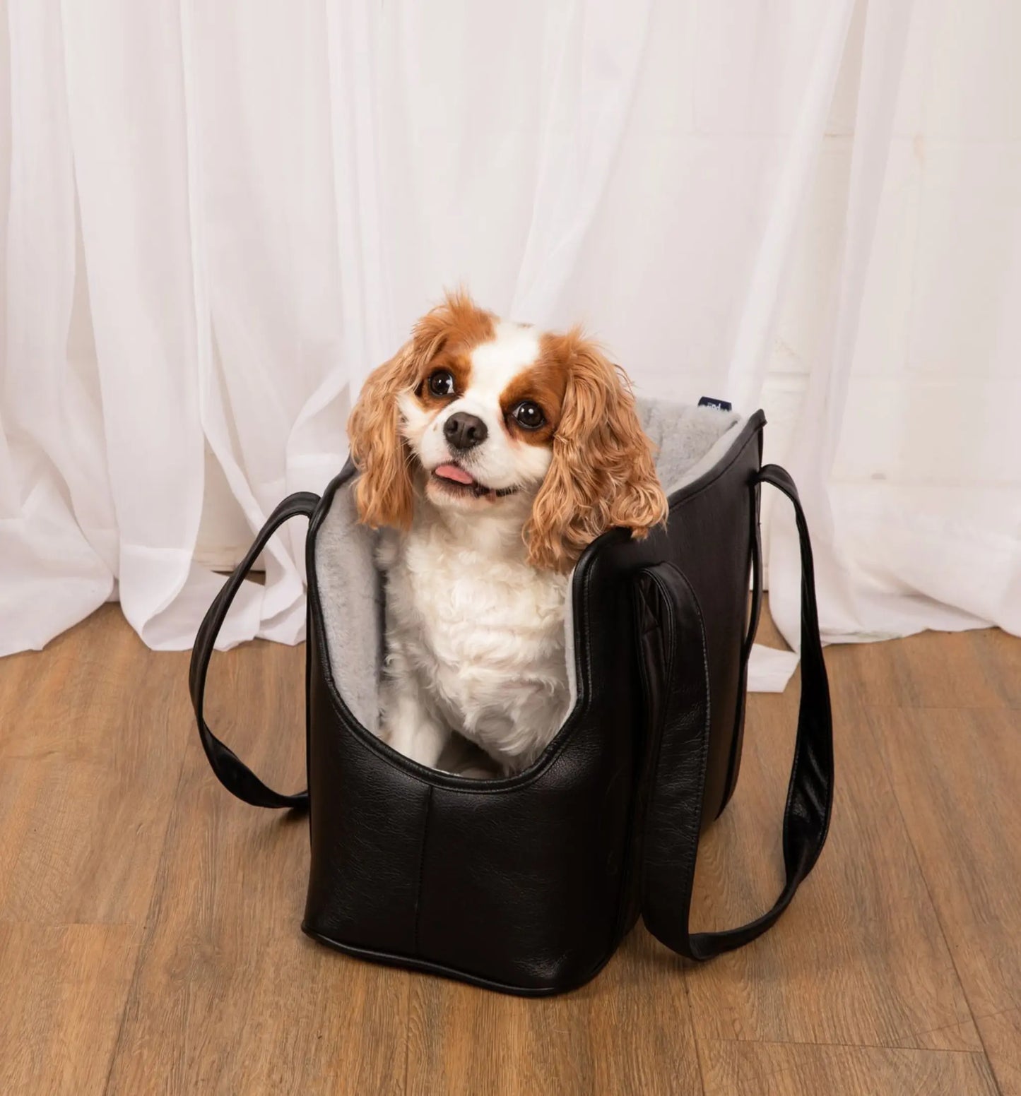 PupTote™ 3-in-1 Faux Leather Dog Carrier Bag - Black Paw.com