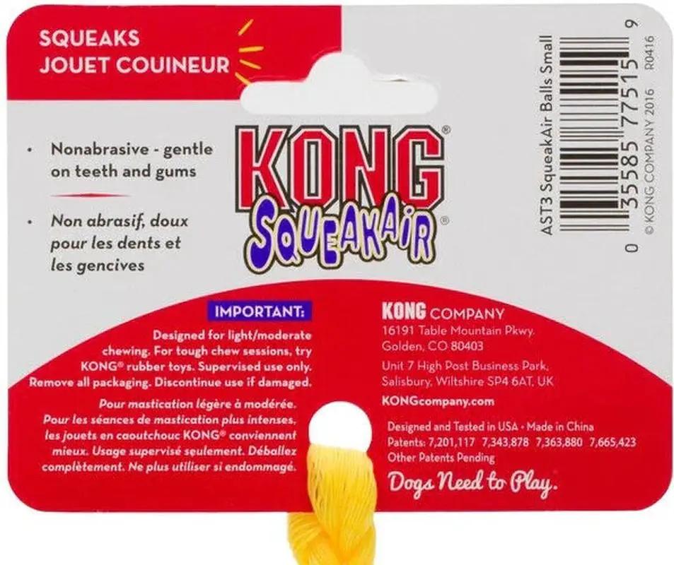 KONG Squeakair Tennis Balls 3Pk Small Airdog Squeaky Dog Fetch Toy 2"