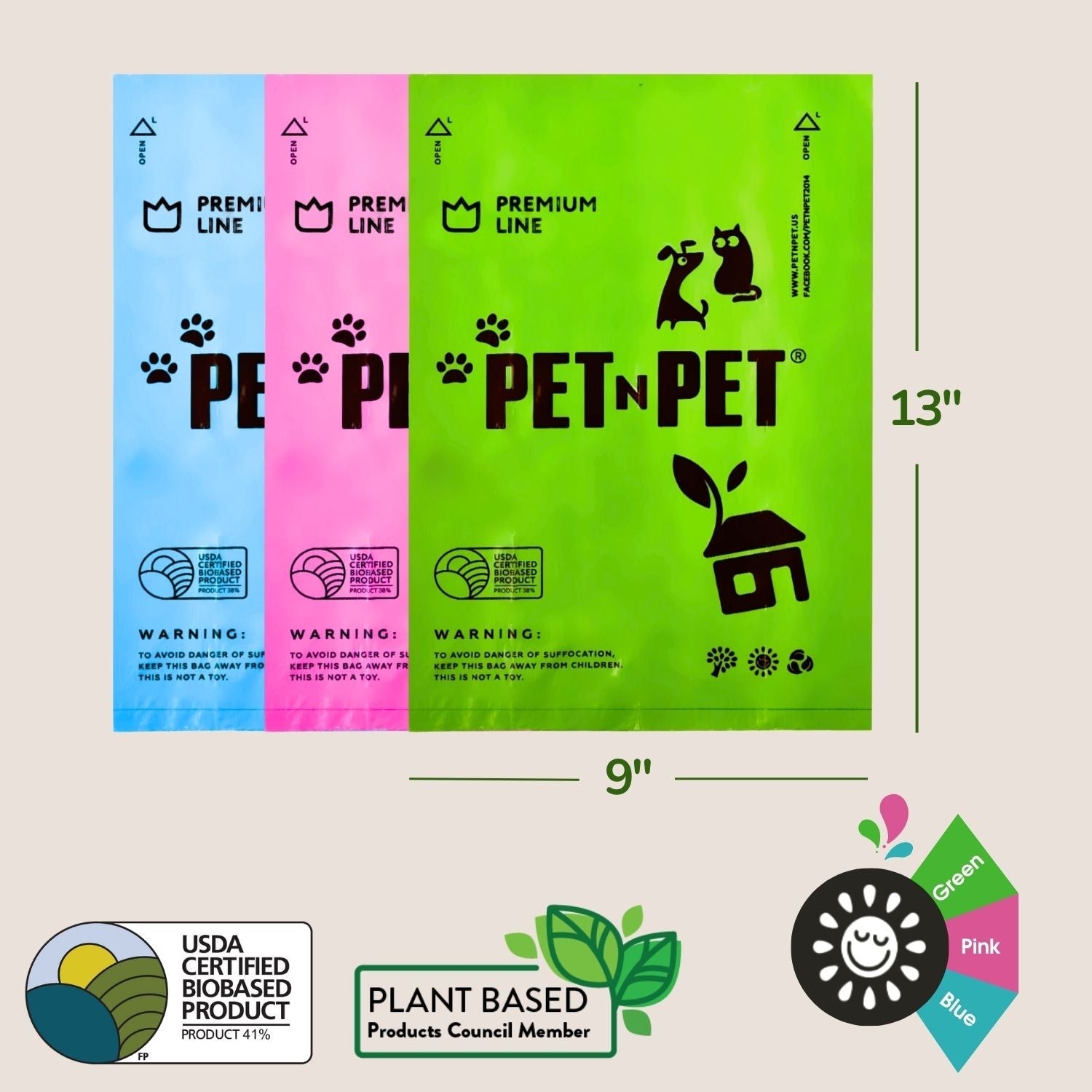 Lavender-Scented Colorful Poop Bags Pet N Pet ®