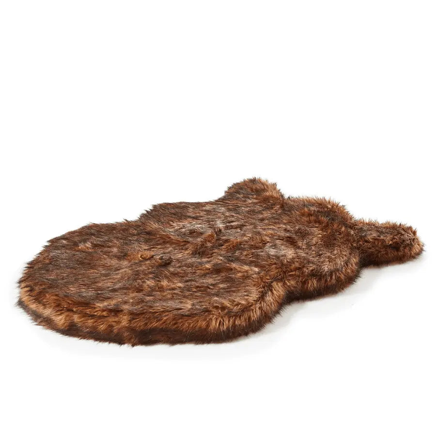 PupRug by Paw.com™ Faux Fur Orthopedic Dog Bed - Curve Brown Paw.com
