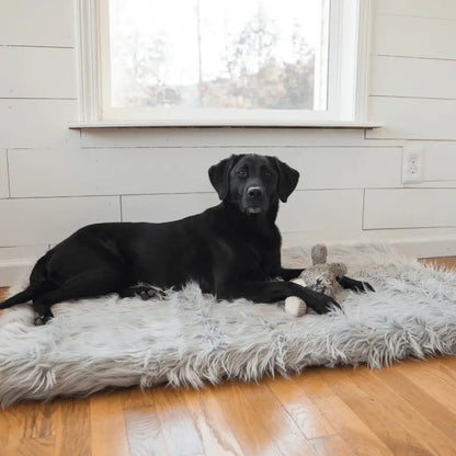 PupRug by Paw.com™ Faux Fur Orthopedic Dog Bed - Rectangle Grey Paw.com