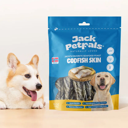 Jack PetPals Seafood Feast Codfish Skin Treat Chews (6oz) American Pet Supplies