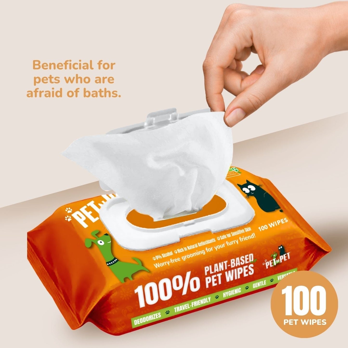Dog Wipes Cleaning & Deodorizing 100 Count Pet N Pet ®