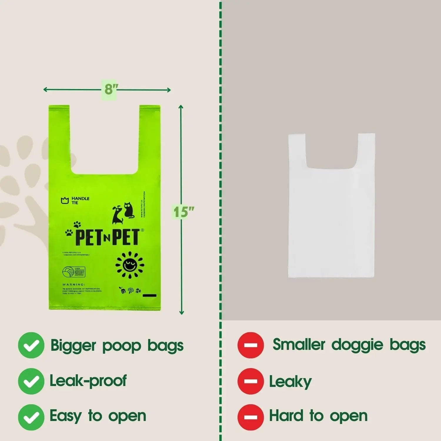 Handle Tie Dog Poop Bags