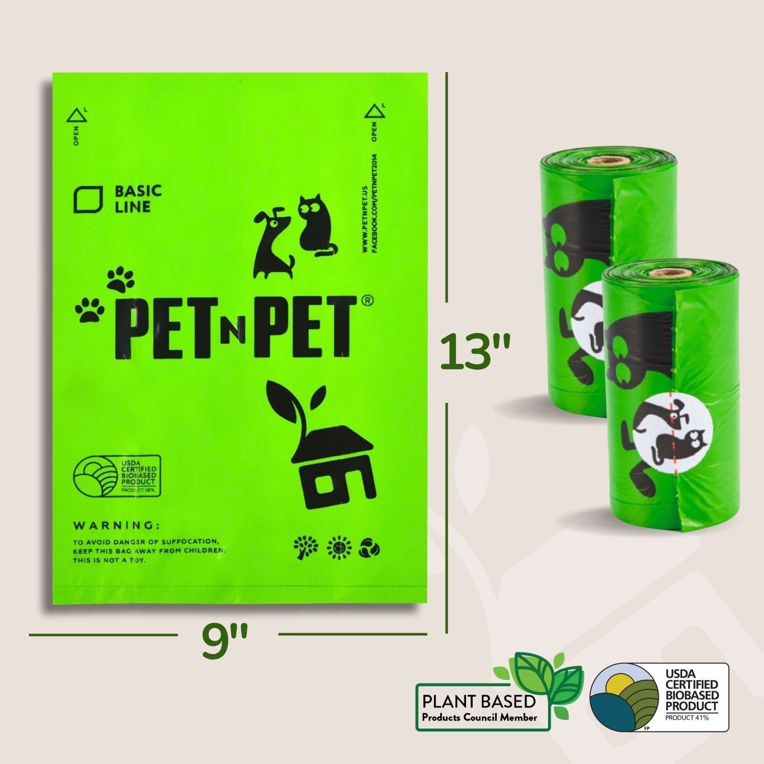 41% Plant-based Poop Bags Pet N Pet ®