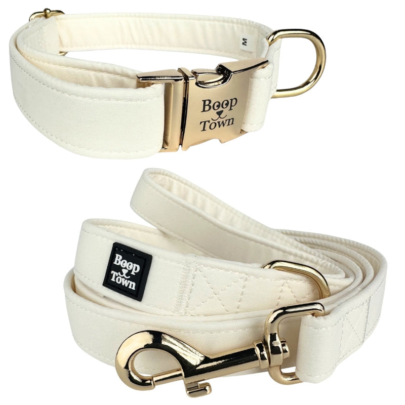 Boop Town Matching Collar and Leash Sets - Soft Cotton with Metal Buckle
