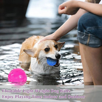 3'' Squeaky Dog Toy Balls for Lagre Medium Breed, Indestructible Dog Balls for Playing, Fetching & Retrieving, Durable Aggressive Chewers, 2 PCS Blue