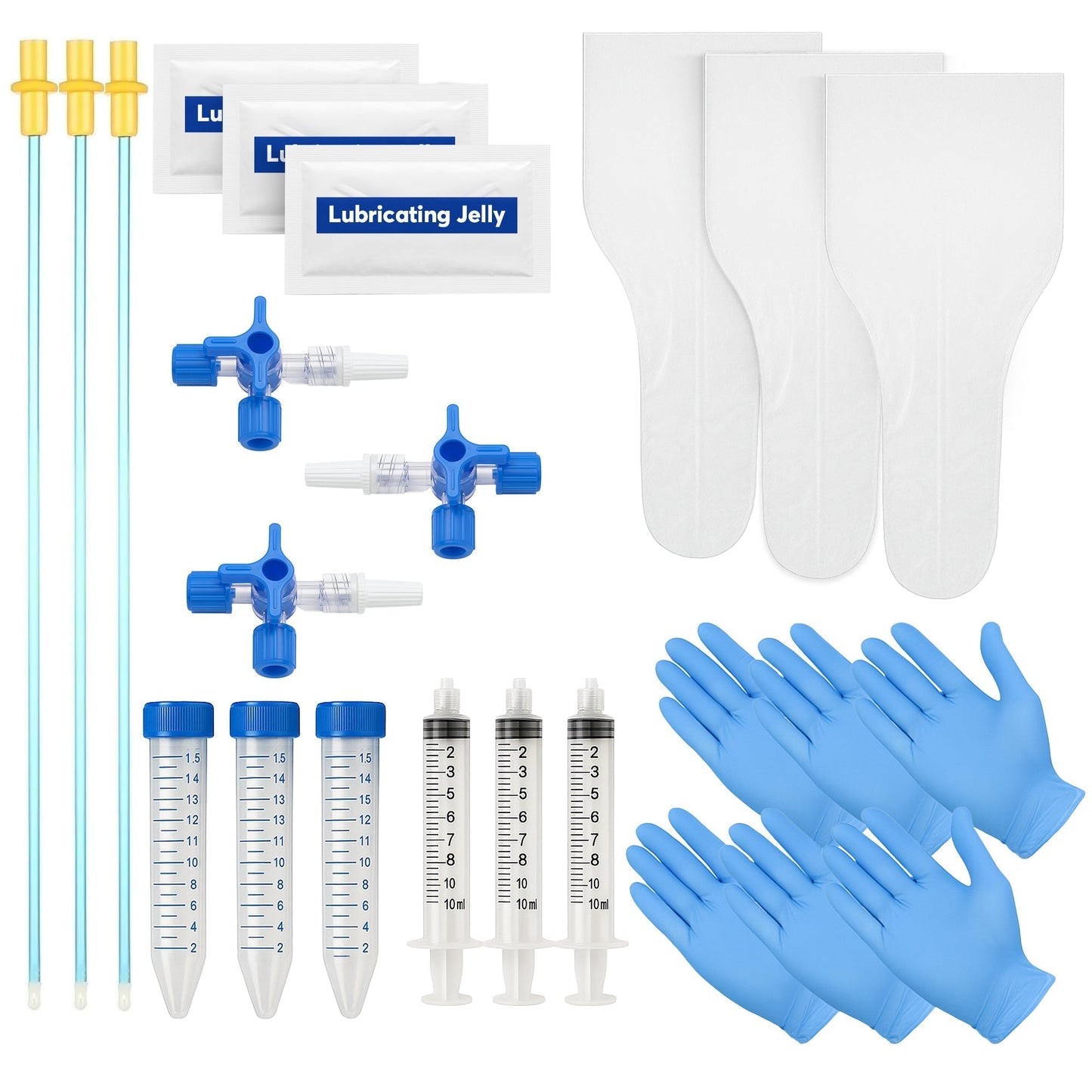 3-Way Canine Breeding Kit – Complete Set for Semen Collection and Insemination with Collection Cones, Insemination Rods, Syringes, Tubes, Gloves, Valves & Lubricating Jelly Horizon Animal Care