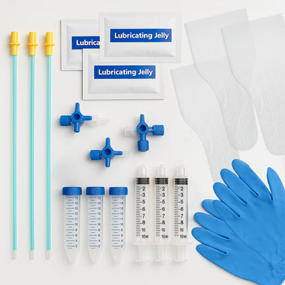 3-Way Canine Breeding Kit – Complete Set for Semen Collection and Insemination with Collection Cones, Insemination Rods, Syringes, Tubes, Gloves, Valves & Lubricating Jelly Horizon Animal Care