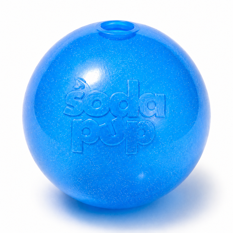 Glitter Ball  Dog Toy | Soft PUP-X Rubber Floating Fetch Ball with Treat Dispenser | USA Made