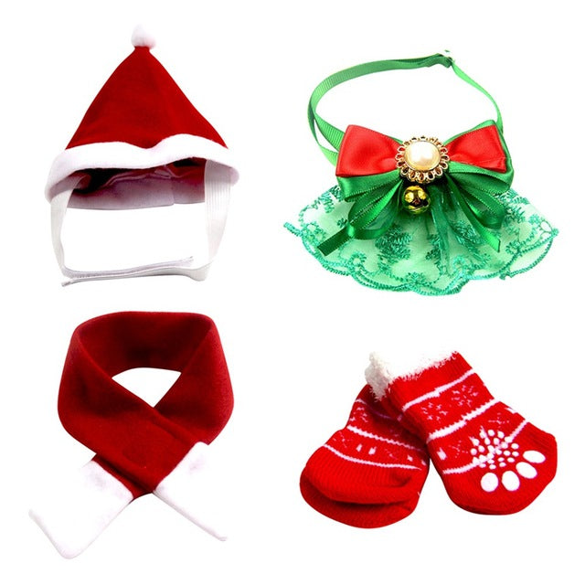 Autumn Winter Pet Dog Christmas Set Dog Cat Cap Funny Fabric Pet Costume Puppy Dog Caps Christmas Party Pets Accessories