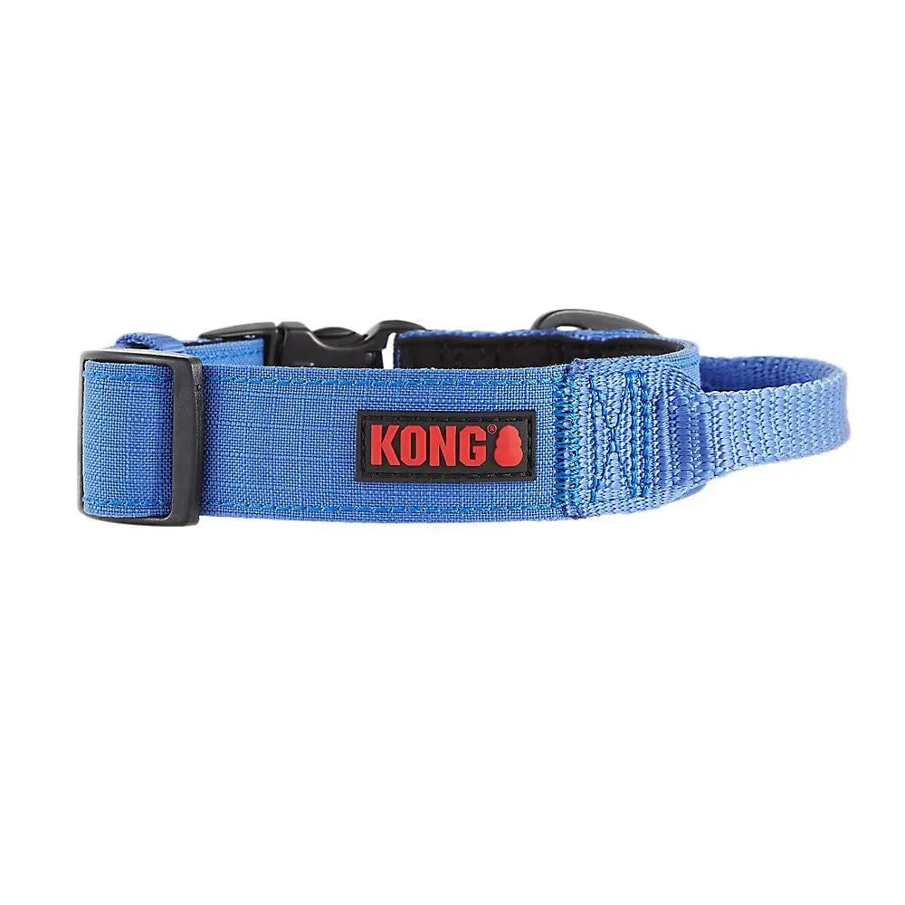 Kong Large Blue Ultra Durable Padded Comfort Handle Dog Collar Adjustable