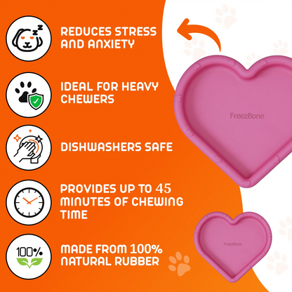 FreezHeart - Durable Heart Enrichment Chew Freezbone