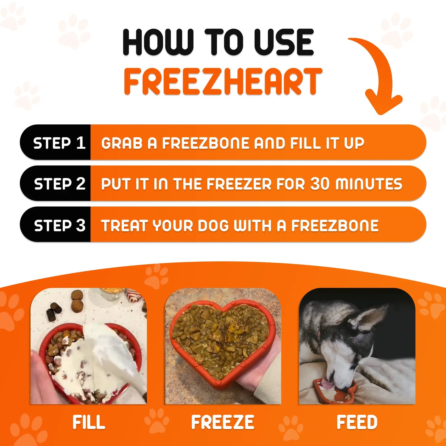 FreezHeart - Durable Heart Enrichment Chew Freezbone