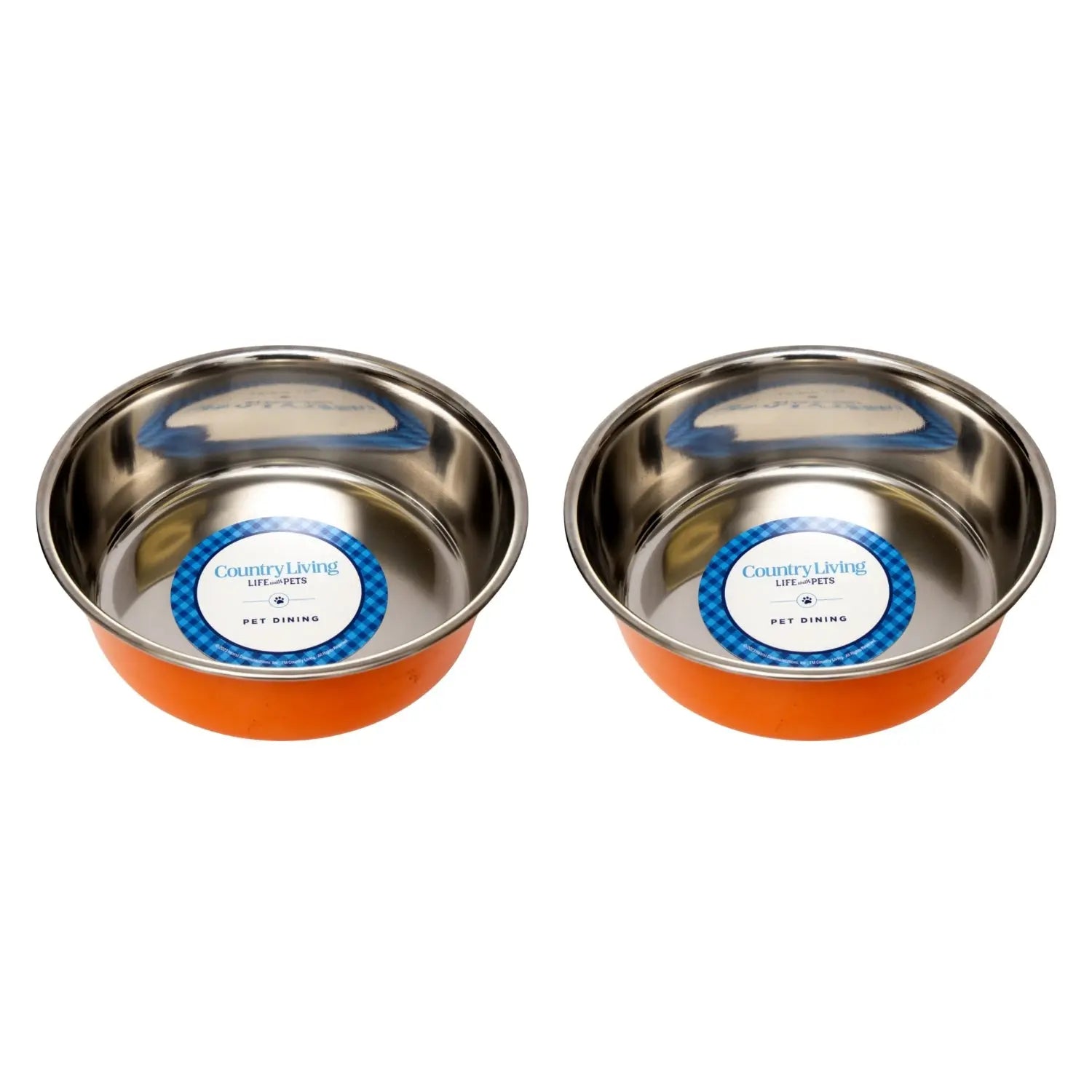 Country Living Set of 2 Heavy Gauge Stainless Steel Dog Bowls - Perfect for Food & Water American Pet Supplies