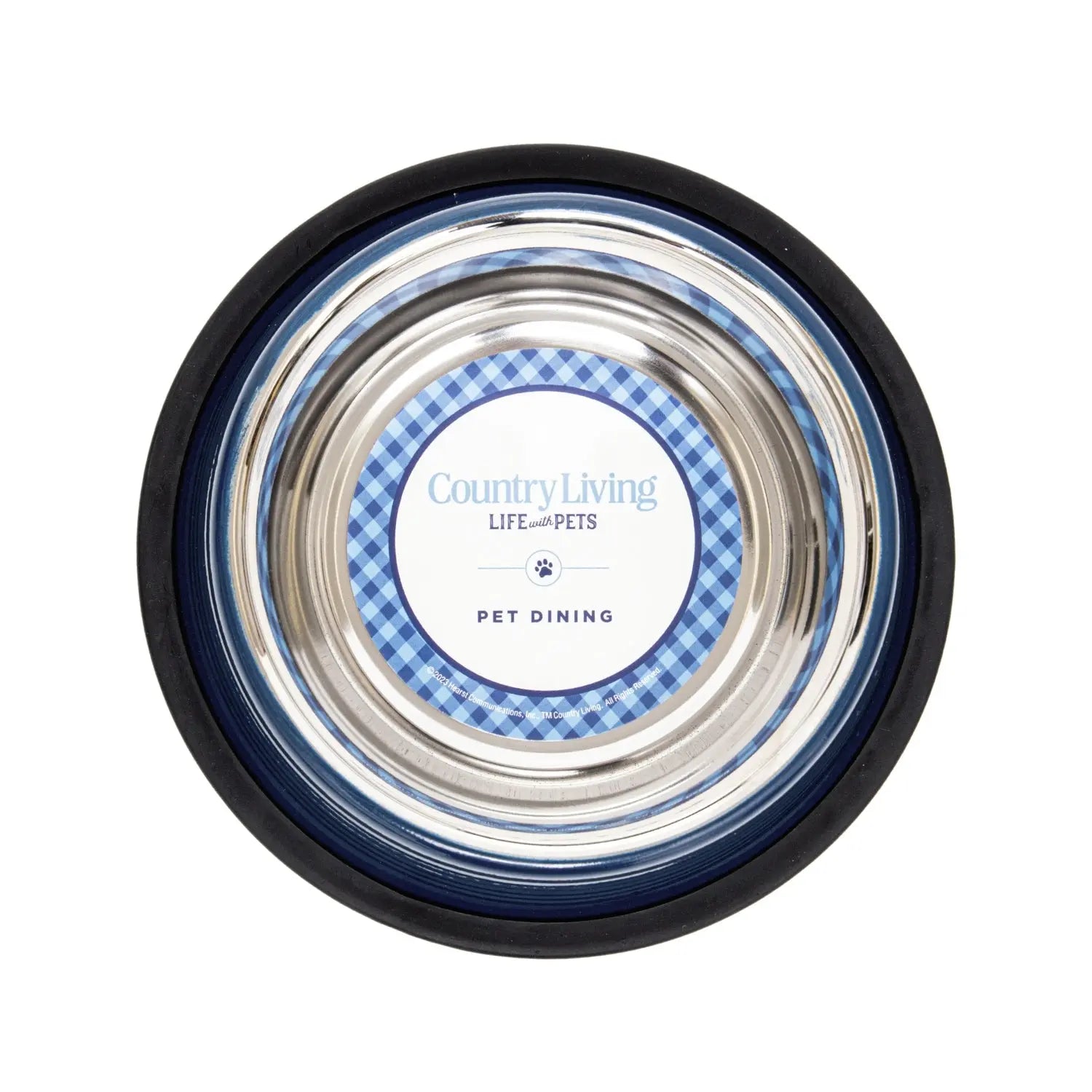 Country Living Set of 2 Ribbed Non-Slip Pet Bowls – Poseidon Blue American Pet Supplies